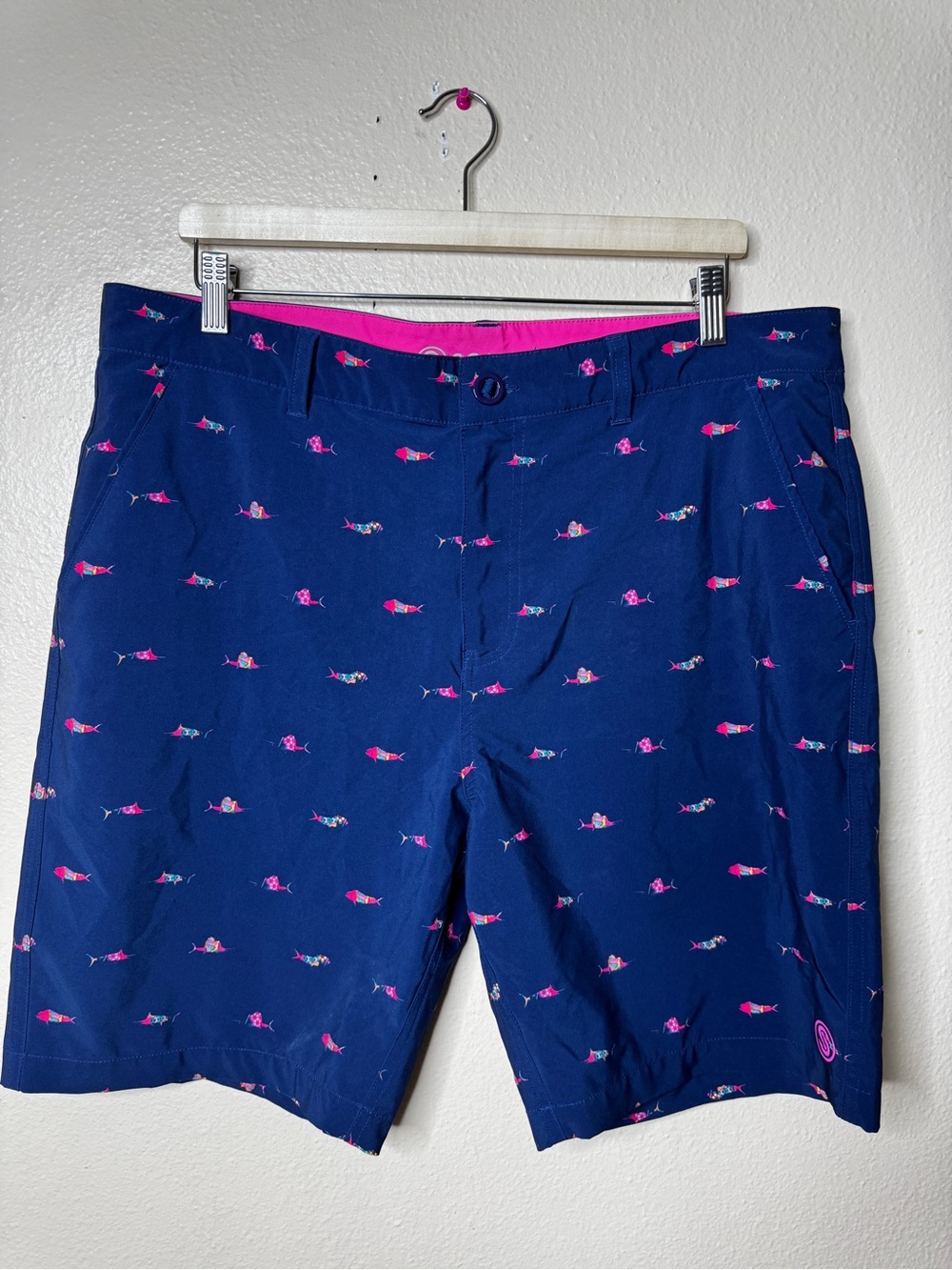 SCALES GEAR Trippy Fish Walkshorts Mens 36 Navy